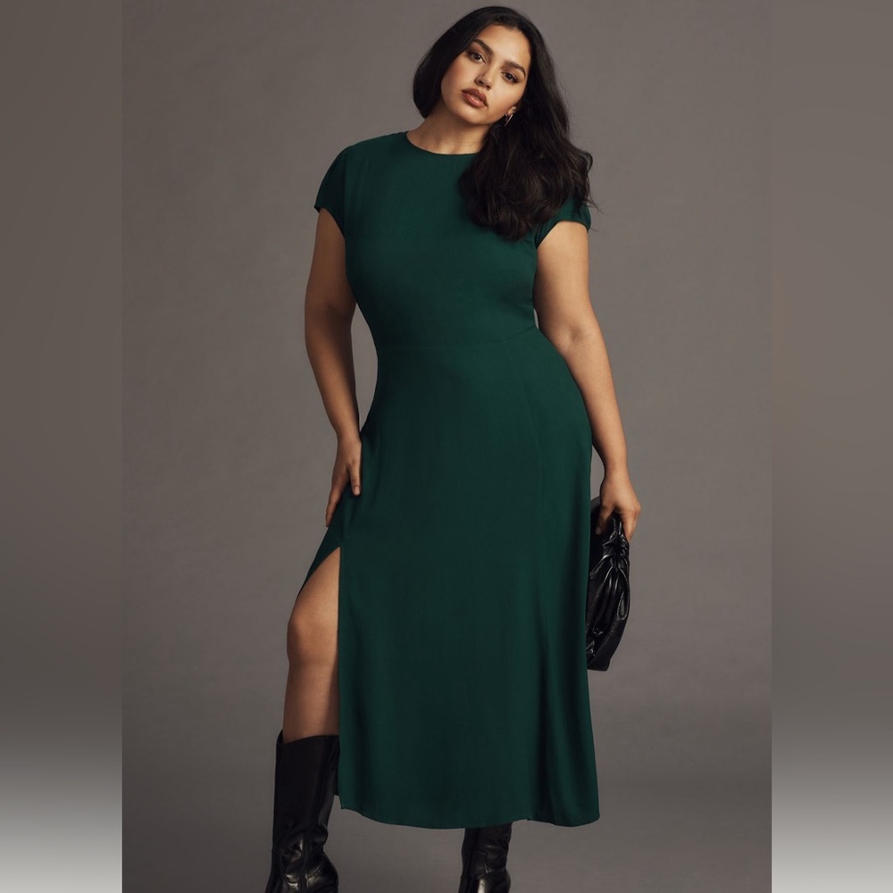 Reformation Gavin Midi Dress - Emerald - 14